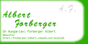 albert forberger business card